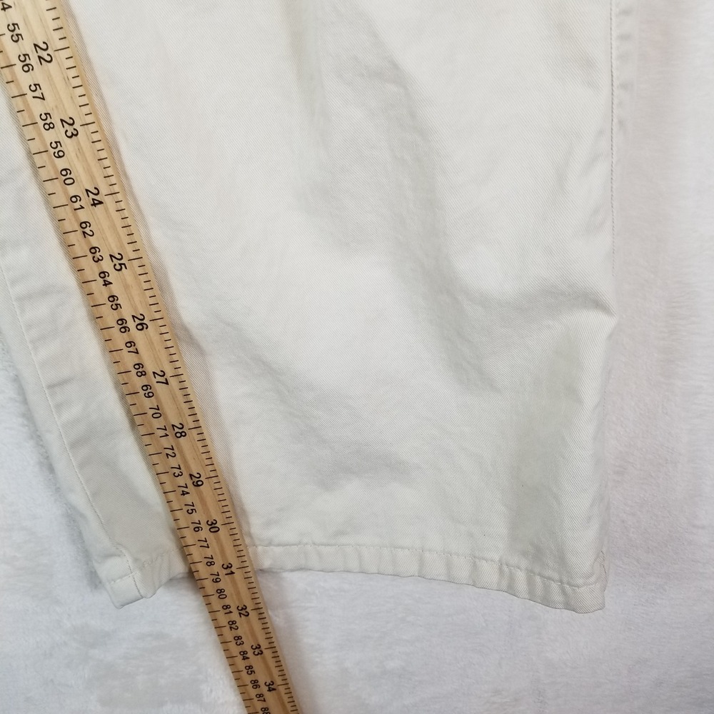 Zara Cargo Pants Womens 10 Cream Wide Leg Cotton Utilitarian Mid Rise Off-White - Picture 6 of 7